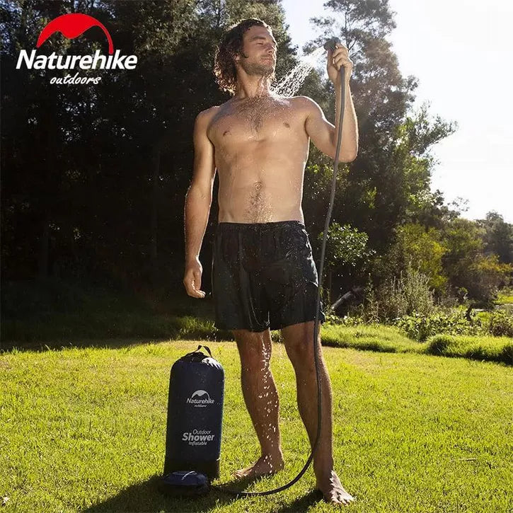 Naturehike Portable Camping Shower,11L Shower Bag with Foot Pump and Handy Nozzle, Kit,for Beach Hiking Trip,Camping,Garden Shower, Outdoor Shower