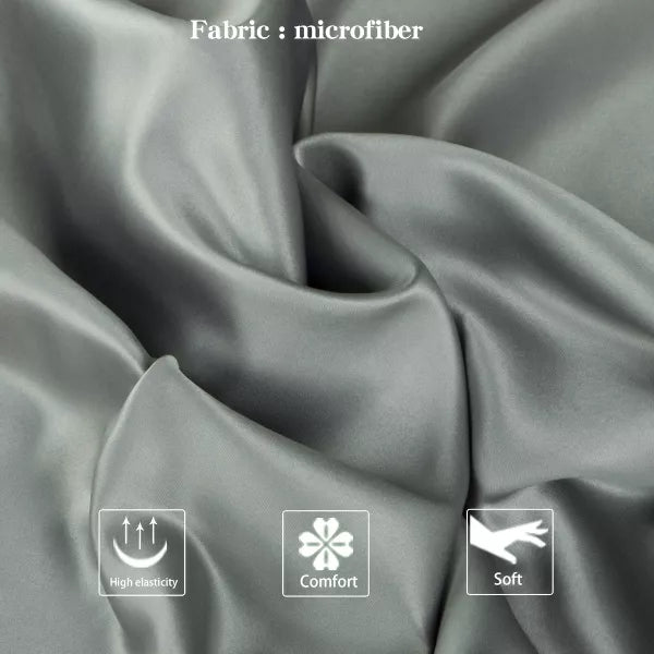 Satin Zippered Body Pillowcase, Silky Slip Cooling Body Pillow Cover - NTBAY