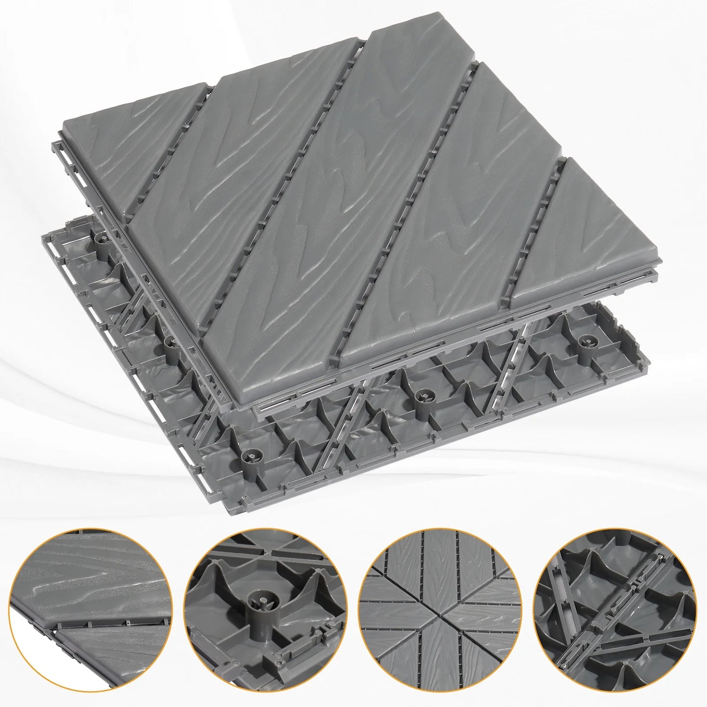 Zimtown Deck Tiles 11.8"x11.8" (27 Pcs ) Interlocking Flooring Tiles